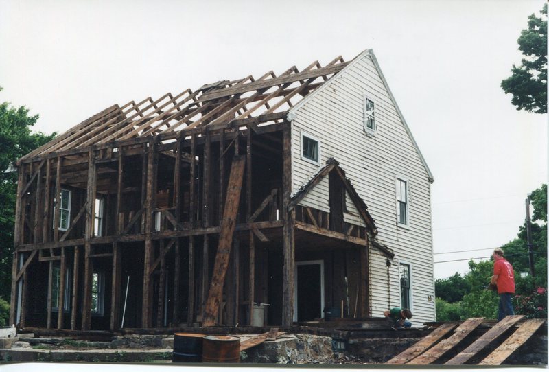 Timothy Seward Jr. house, 246 Goose Lane, rear of house, deconstruction, May, 1999, now storage units.jpg