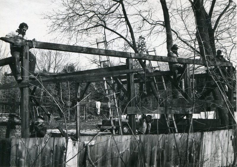 men building wooden frame Feb87.jpg