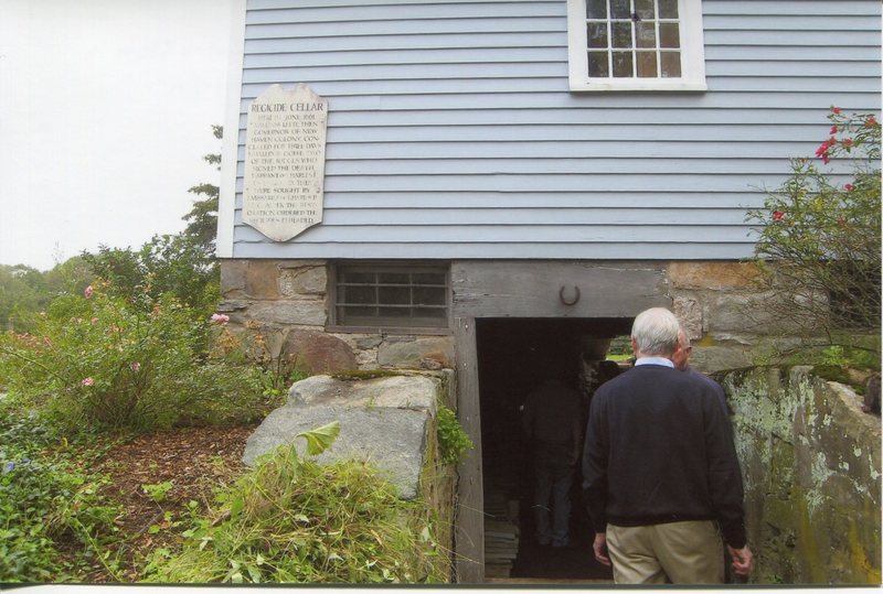 Regicide Cellar plaque, entrance on River Street behind Caleb Stone house, 6 Broad Street ,October 1,2011.jpg