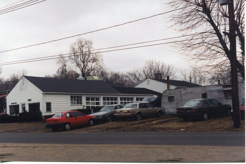 River Street, car repair business, torn down, taken March 4, 2001, entrance to Walgreen's.jpg