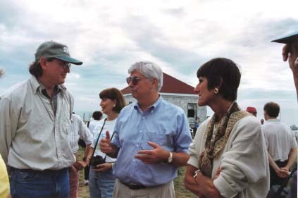 Connecticut Senator Christopher Dodd and Connecticut Congresswoman Rosa DeLauro visit Faulkner's Island.