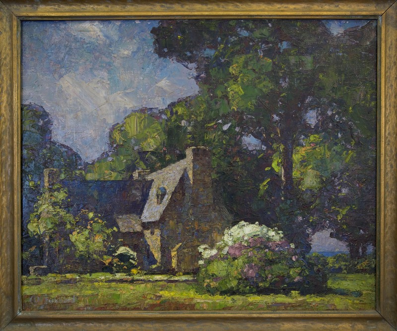 Completed Henry Whitfield house painting by Hubbard stone house painting.jpg