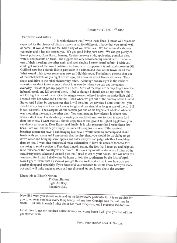 NORTON Elias letter 1862 Feb 16 typed 001.jpg