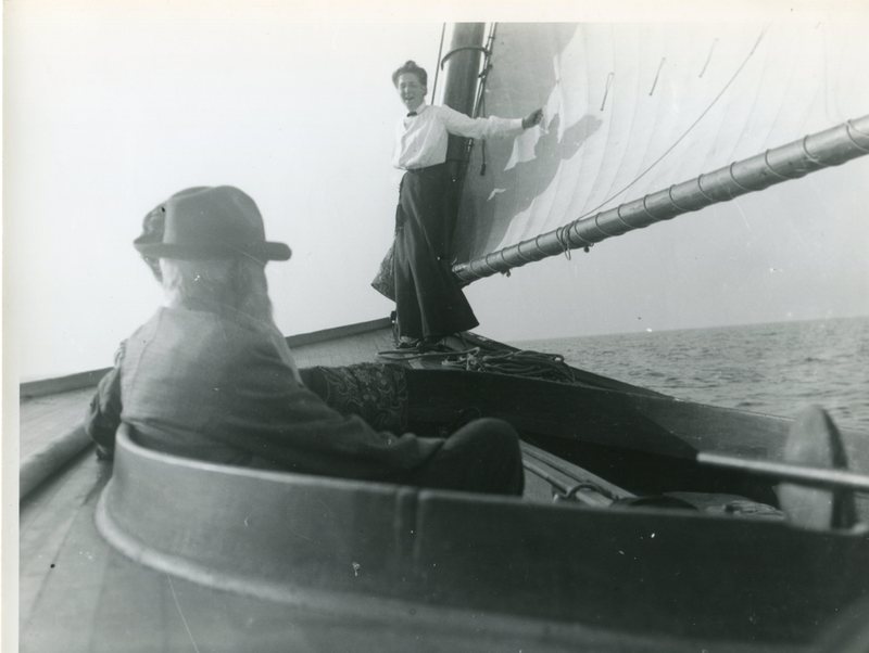 Gertrude Dudley on sailboat Quonnipaug Lake.jpg