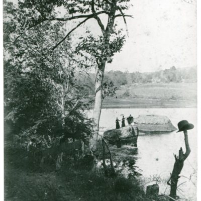 Waving on the rocks at Lake Quonnipaug.jpg