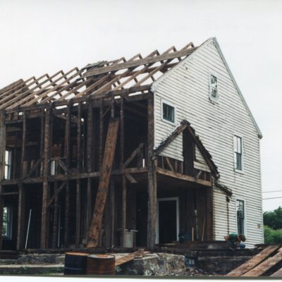 Timothy Seward Jr. house, 246 Goose Lane, rear of house, deconstruction, May, 1999, now storage units.jpg