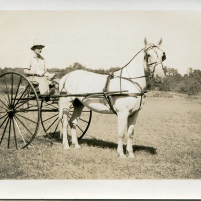 Abbott Wilcox Jr or June along with horse Prince at Foote Farm, 1937, donated by AW.jpg