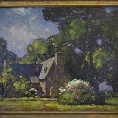 Completed Henry Whitfield house painting by Hubbard stone house painting.jpg