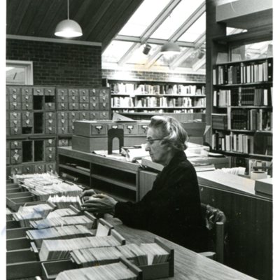 EBN at card catalog 1977.jpg