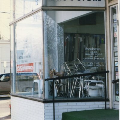 Douden's Drugstore, corner Whitfield and Water St., November 1996.jpg