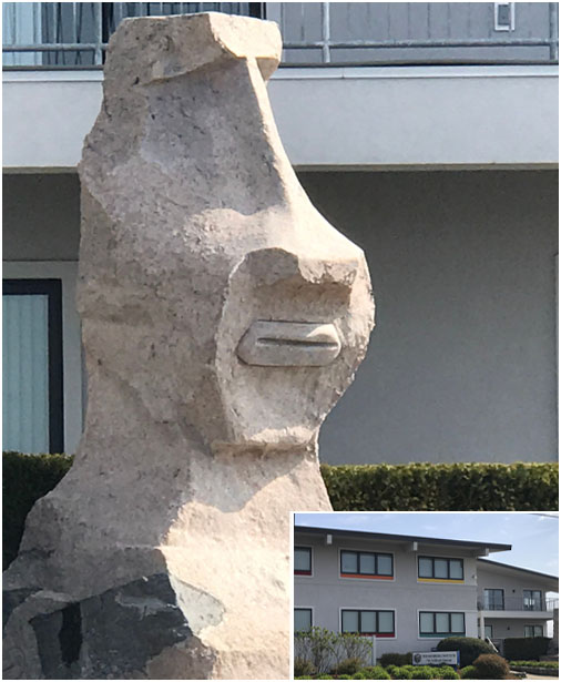 image of the Rapa Nui Moai statue at the Rothberg Institute for Childhood Diseases