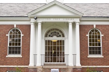 photo of the front of the original library